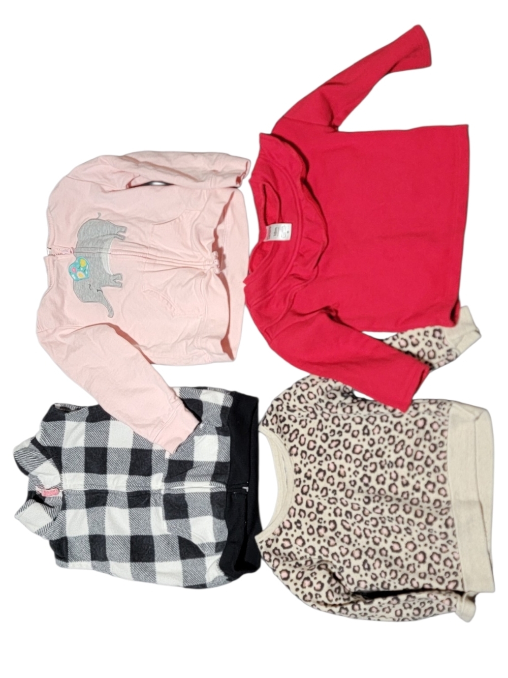 Carter's Girls 4-Pack Tops - Red, Pink, Black, Gray 18 Months